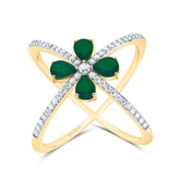 1/3CTW-DIA CN 7/8CTW PS-EM NAT GEM FASHION RING